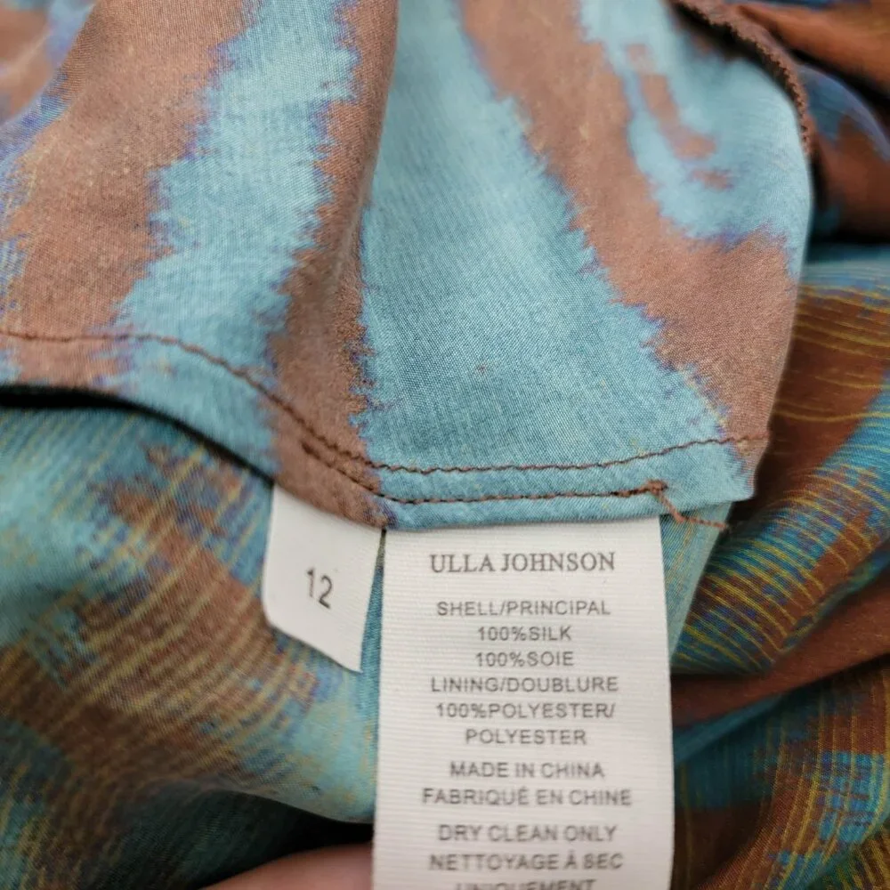 Ulla Johnson Zenat Tiered Asymmetric Ruffle Silk Gown in Emerald 12 - Picture 10 of 10
